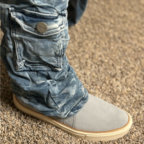 Smoke rise RED Blue wash denim stacked/ bunched - ranched pockets jeans sz small - Picture 8 of 9